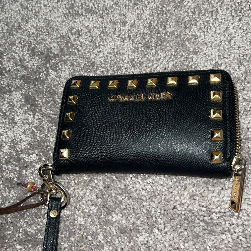 Black & gold studded wallet